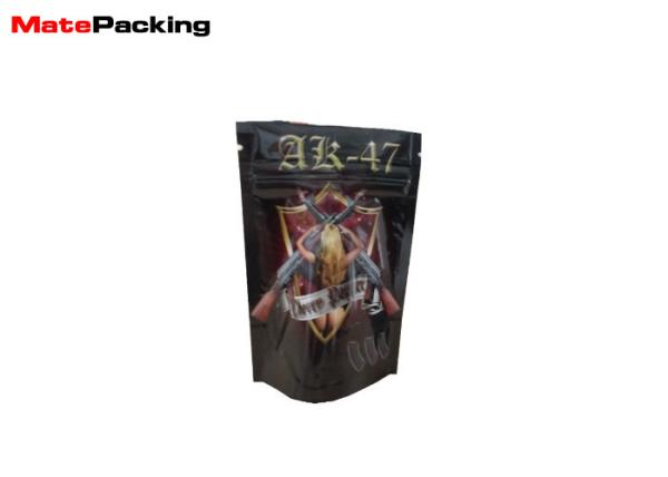 Stand Up Aluminum Foil Plastic Tobacco Pouch Child Proof Zipper Bags Moisture Proof