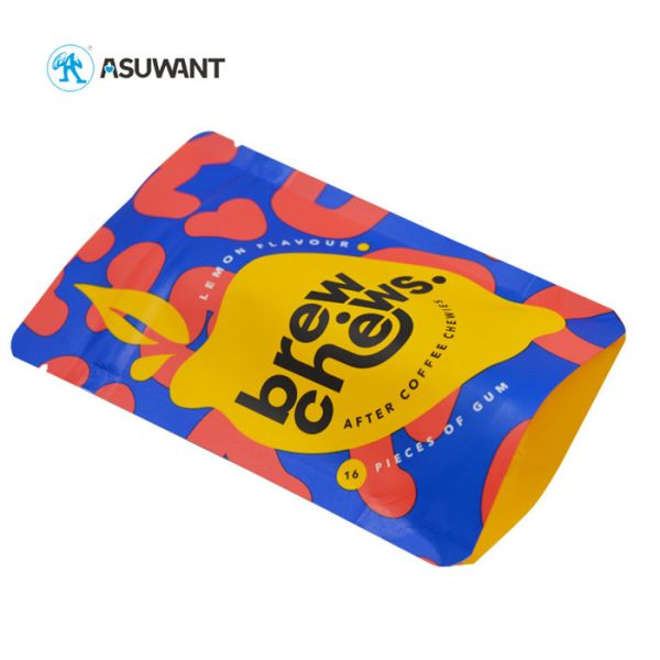Colored Digital Printing Coffee Tea Bags Ziplock Stand Up Kraft Paper Pouch