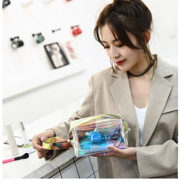 Transparent laser TPU cosmetic bag small portable lady ins wind super fire makeup bags with large capacity