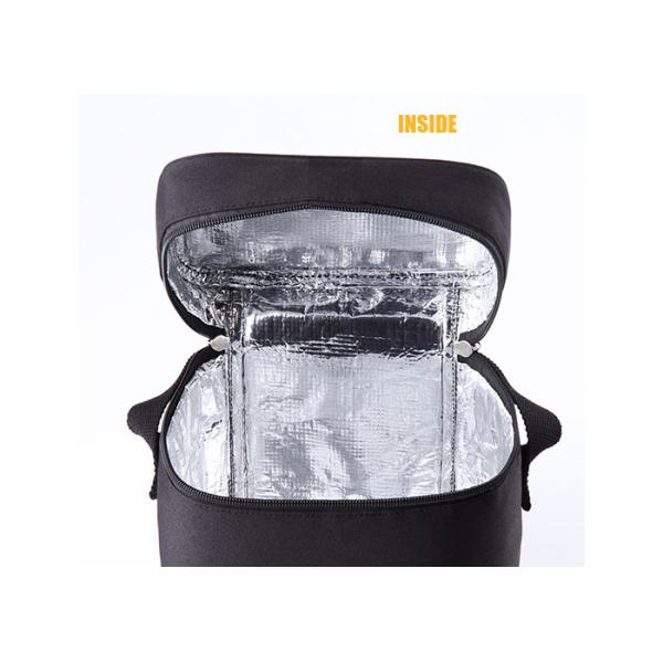 Black Lunch Cooler Bags For Adults , Refrigerated Lunch Bag Customized Logo