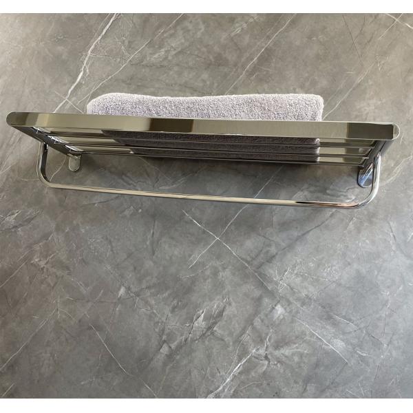 Polished Sus304 Bathroom Towel Holder Silver For Hotel