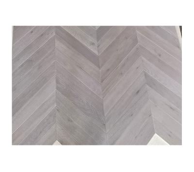 O carvalho do parquet de Chevron projetou o revestimento de madeira com categoria manchada, selecionada cinzenta de pedra de ABC