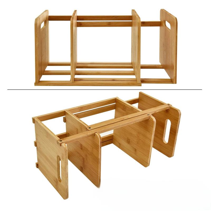 Simple Student Book Storage Shelf Office Desk Bookshelf Home Bamboo File Organizer