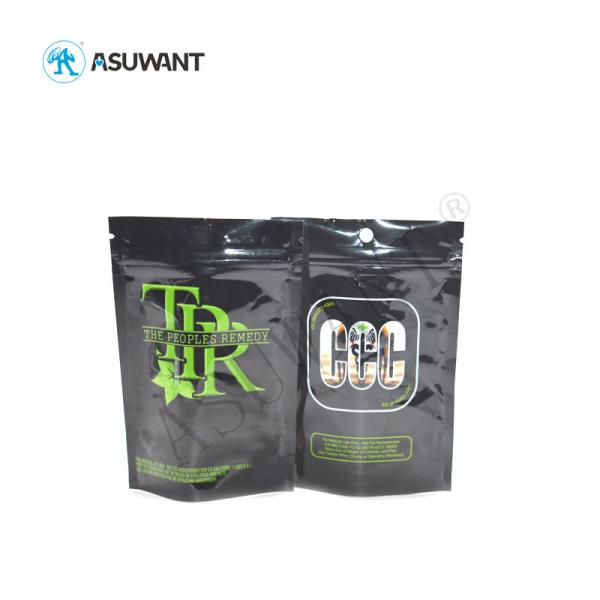 Recycled Foil Lined Smell Proof Zipper Bags Custom Printed Zipper Stash Type For Marijuana
