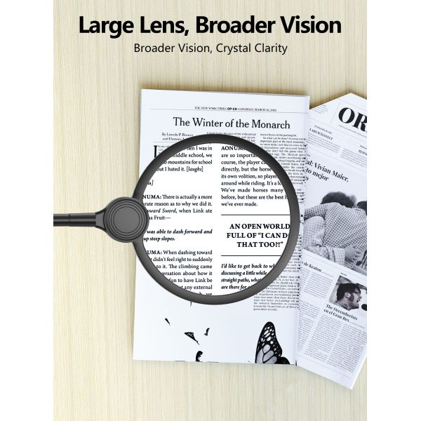 New Desktop Vintage Style Magnifier Reading Detachable Magnifying Glass Rechargeable Magnifier Professional Outdoor Field