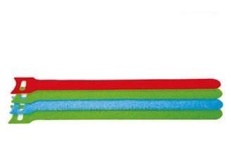 Cintas plásticas reusáveis de Velcro verde, gancho traseiro pegajoso e envoltório do cabo de laço para o fio