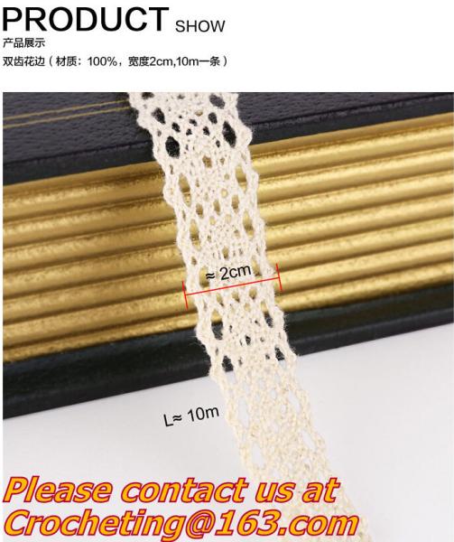 10m Vintage Style Cotton Crochet Lace Edge Trim Ribbon Sewing Ivory, White