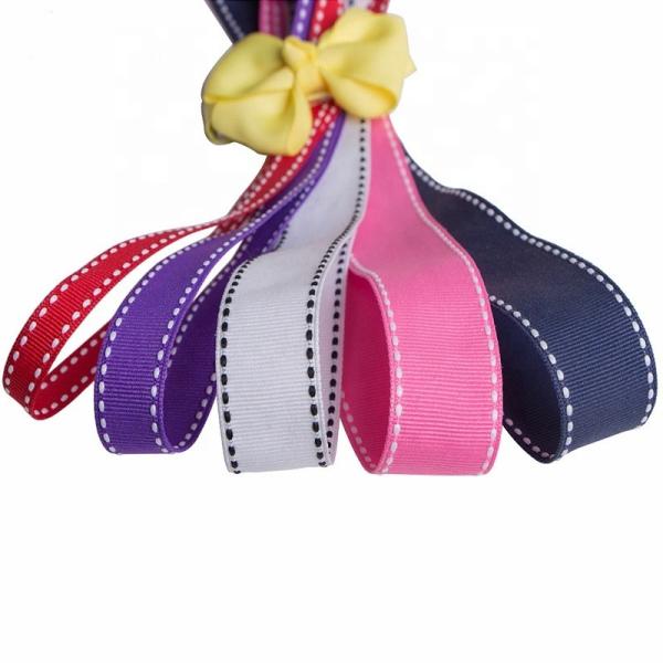 Pink Polyester Stitch Ribbon for Eco-friendly Saddle Stitched Gift Wrapping in Bulk