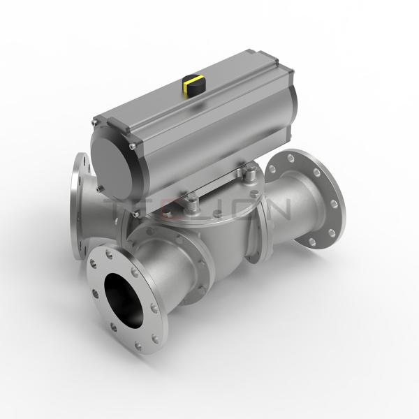 Full Bore Plunger Plug Pneumatic Diverting Gate Valves For Powders Or Granular Products