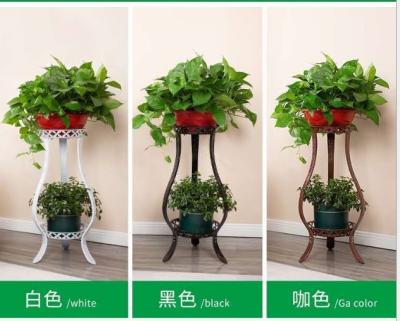 Black Corrosion Proof Two Tier Metal Flower Stand