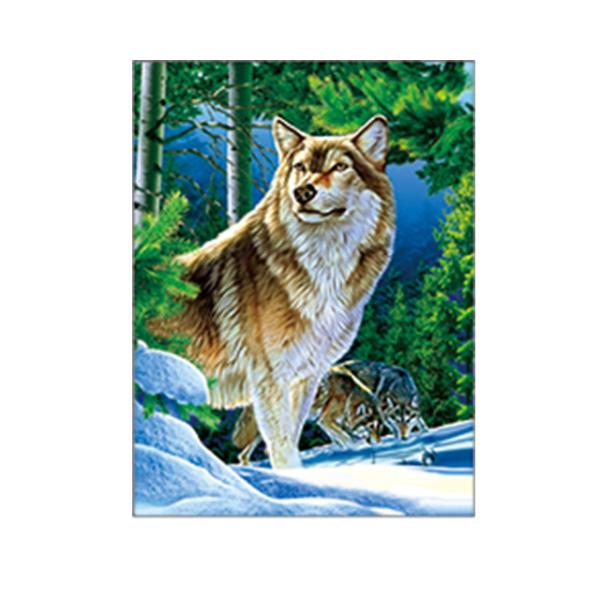 Animal 3D Lenticular Pictures For Office Decoration / 3D Wolf Picture