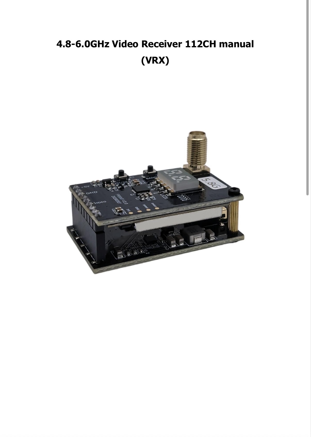 112-Channel 4.8-6GHz High-Sensitivity COFDM Video Receiver for Long-Distance FPV Drones