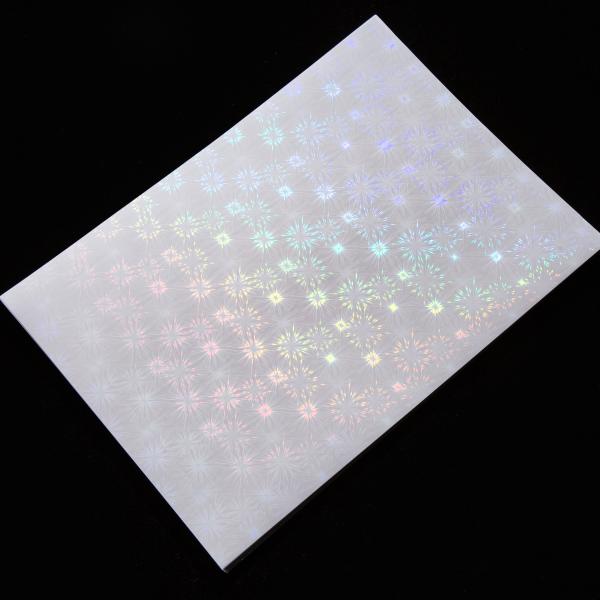 A4 Roll Self Adhesive Holographic Firework Cold Lamination Film for Party Gift Packaging