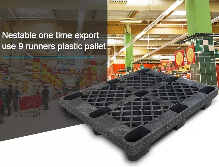 Вход 4 путей 9 HDPE футов склада Nestable пластиковых паллетов промышленного
