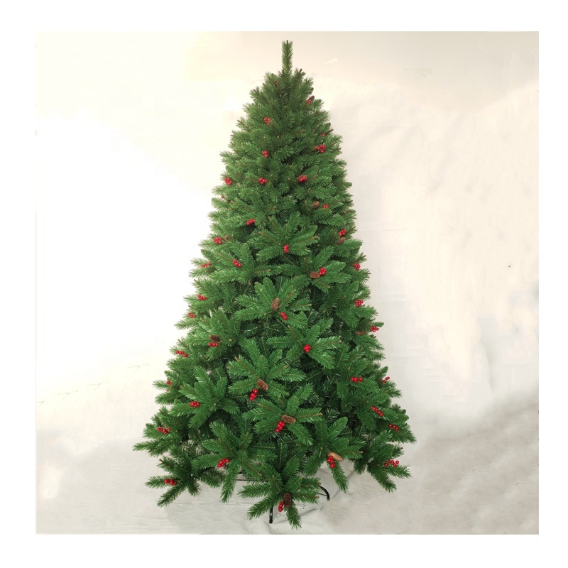 2026 Modern Outdoor X-mas Decoration Supplies Festival Artificial Christmas Tree with Fabric and Steel PVC for Park Use