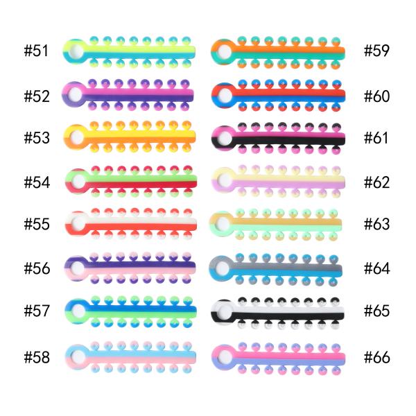 Bicolor Ligature Tie 20sticks/pk | 20 Dual-Tone Elastic Orthodontic Ties for Braces | Secure & Stylish Alignment