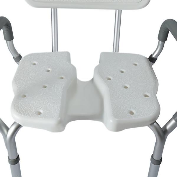 Senior Friendly Bathroom Chair For Shower Adjustable Height Aluminium Bath Chair With Backrest