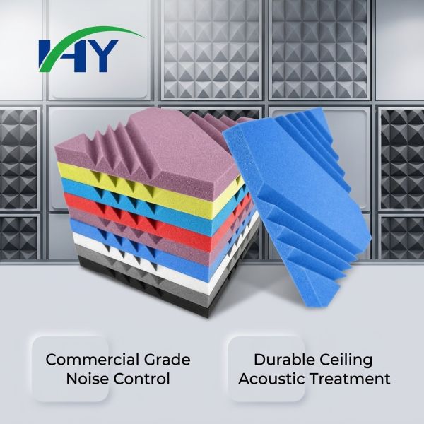 Acoustic Foam Ceiling Panels Fireproof PET Sound Absorption Commercial Use