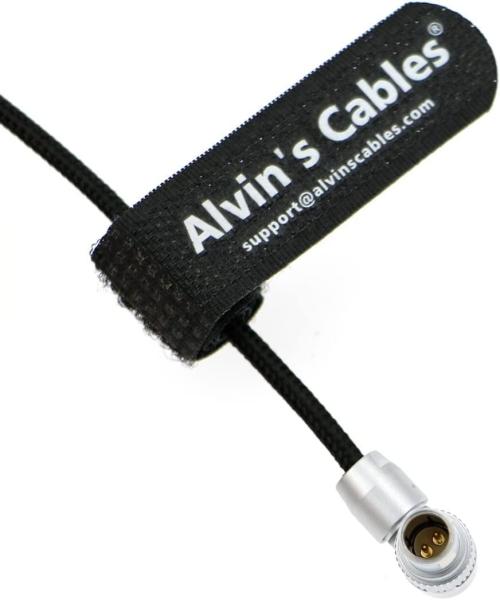 O cabo distribuidor de corrente flexível para o homem Rotatable de Pin Male To 2pin do ângulo direito 2 do monitor de SmallHD da ligação de Teradek trançou o fio 45cm