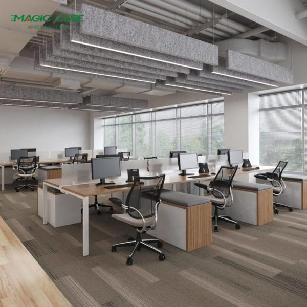 MDF 27mm Fiberglass Drop Ceiling Tiles Noise Reduction For Hotel Kitchen