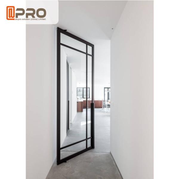 Portas de alumínio de vidro transparentes do pivô para a porta de exterior residencial do pivô da porta da rua do pivô da tensão do ar, dobradiça do pivô