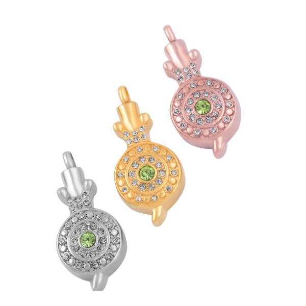Stainless Steel Snail Crystal Round Memorial Locket Pendant Necklace for Women Girls