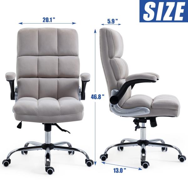 Home Office Computer Desk Task Chair with Wheels Mid-Back Adjustable Swivel Metal Type