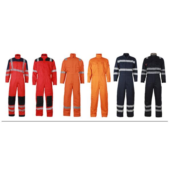 Custom Fluorescent Flame-Resistant Work Suits Colorblock Design Durable Breathable