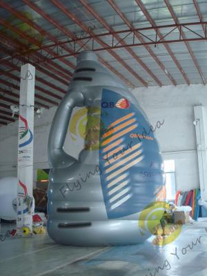 Réplicas infláveis do produto de encerado gigante azul, garrafa da explosão para a propaganda