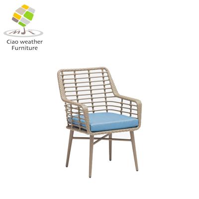 Chaise en rotin de jardin enroulée en poudre pour meubles extérieurs étanches à l'eau et au soleil