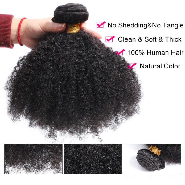 100% Brazilian Human Virgin Hair For Black Women / Afro Kinky Curly Bundles