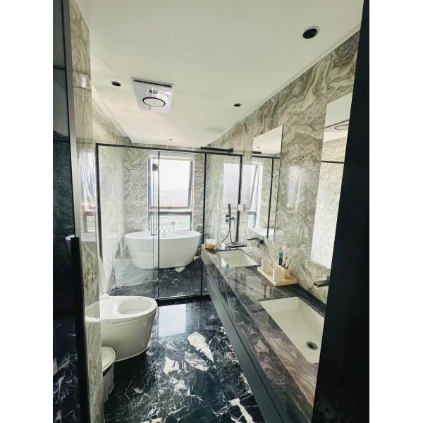 Brazilian Square Marble Slab Durable Natural Stone Indoor For Premium Feature Walls