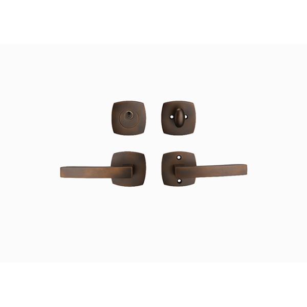 Amertop Brass Door Handle Lever with Modern Contemporary Art Design for Home Bedroom or Bathroom Privacy