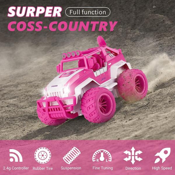 1 14 Scale RC Cars Off Road Monster Truck 4WD Dual Motors LED Headlight Rock Crawler