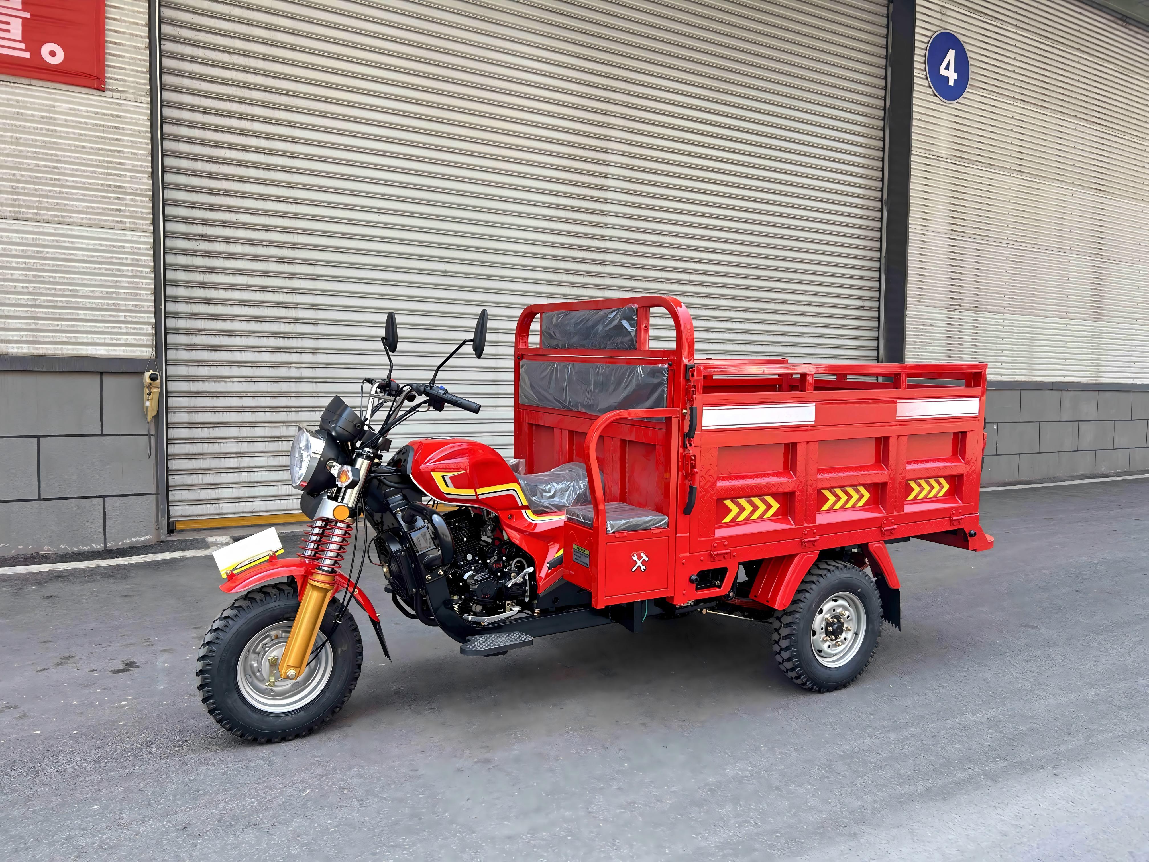 Gasoline 150cc Air-Cooled Cargo Tricycle with Dump Function, Q3 Upgraded Version, 1.8m Dump Box, Inner-Floating Small Booster 220 Drum Rear Axle, with 800kg Load Capacity
