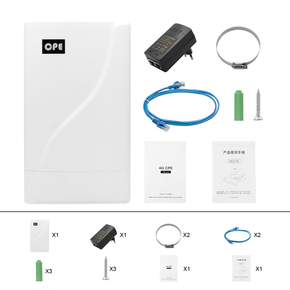 Беспроводной 4G маршрутизатор IP66 CPE на открытом воздухе Wifi делает переходник водостойким POE