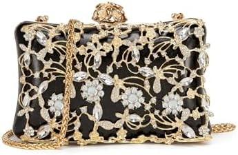 Evening Bag Clutch Purses for Women Rhinestones Purse Sparkling Party Shoulder Handbag Wedding Bag with Chain