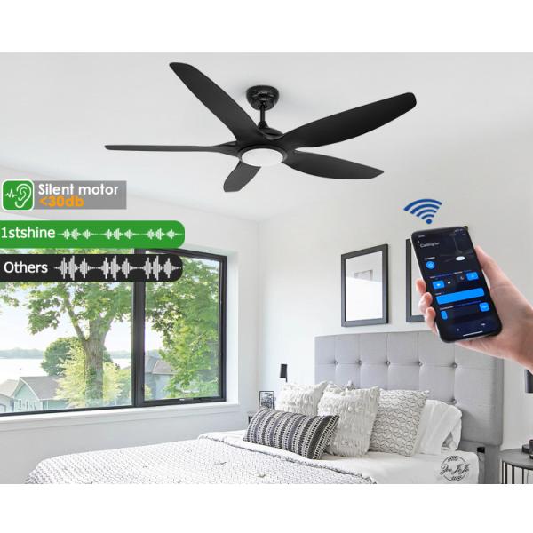 Baixo ruído 1stshine ventilador de teto LED com motor BLDC de alta velocidade e 6 opções de velocidade