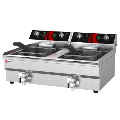 12L Double Tank Electric Frying Machine Deep Fryer Pot with Basket Size 210*220*120mm