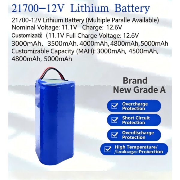 14.8V 5000mAh 21700 Lithium Battery Pack Rechargeable For Solar Backup Power