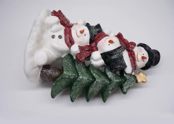 Logo Customized Polyresin Crafts Snowman Christmas Tree Decorations Figurines Gifts