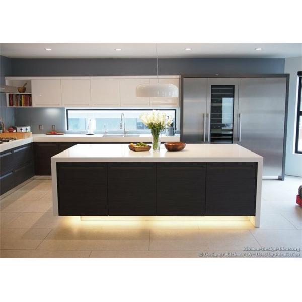 Quartz Countertop Commercial Kitchen Cabinets , L Shaped Kitchen Cupboards