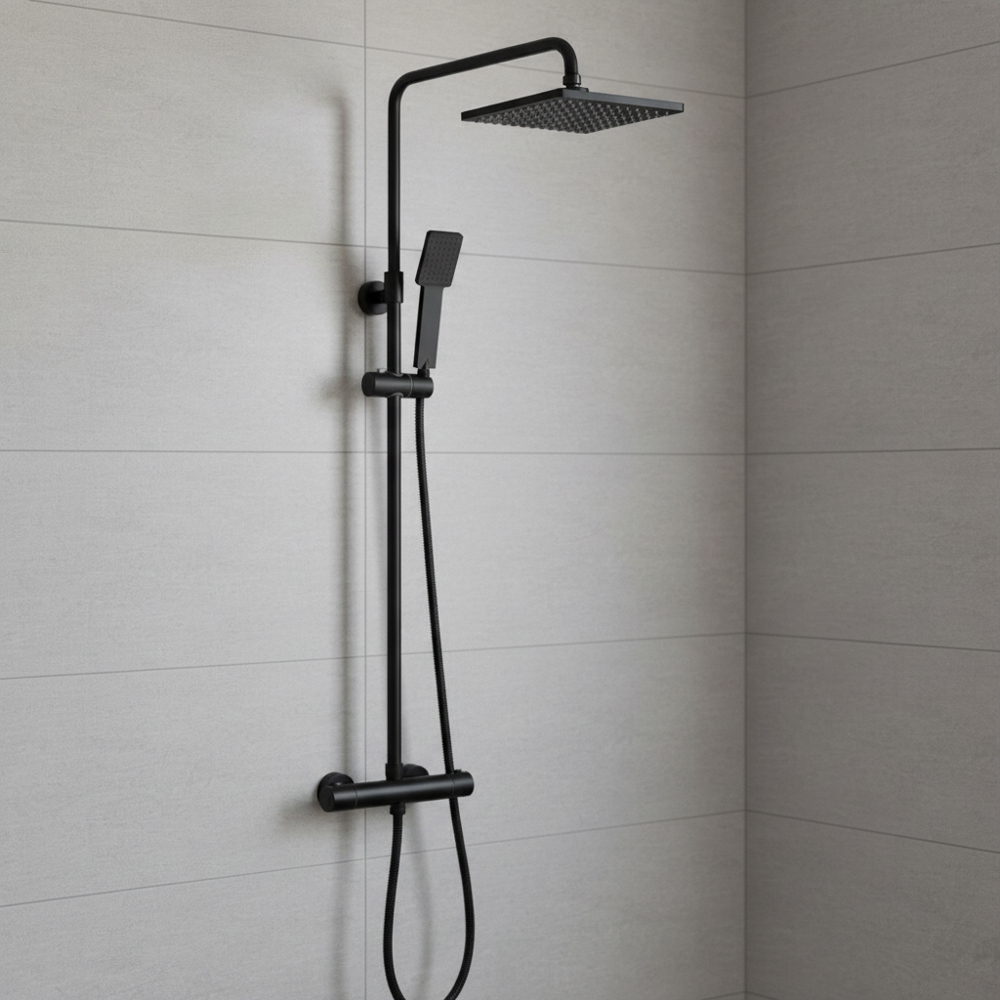 Bathroom Shower Set Brass Thermostatic Mixer Faucet with Brass Body Zinc Handle