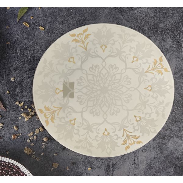 gold with new bone china  27cm dinner plate coupe shape