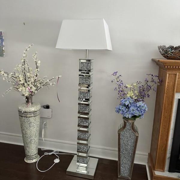 Home Decoration Mirrored Furniture Tall Floor Vase Clear Glass Crystal For Wedding