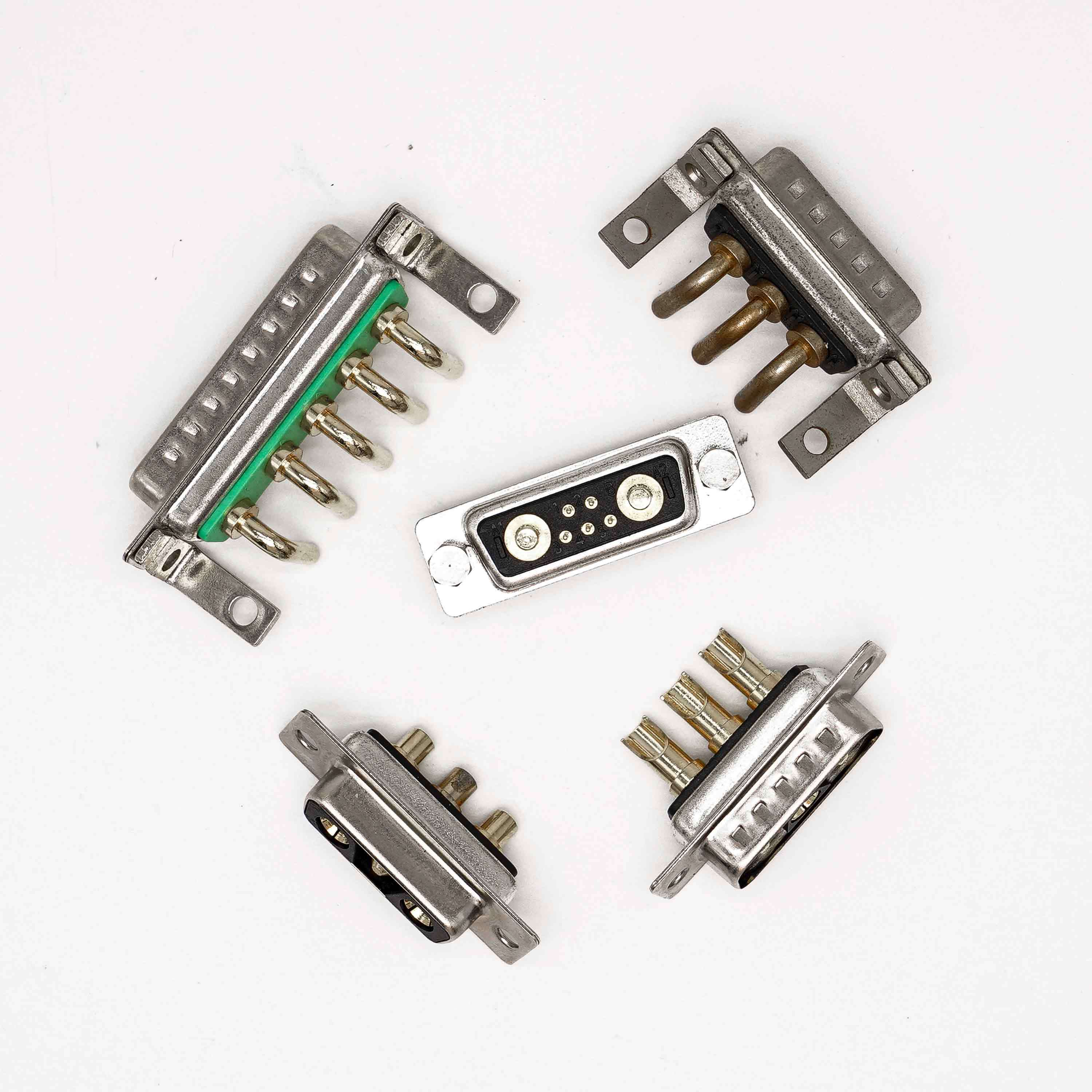 V.3 D‑SUB Mixed High Current Connector Right Angle PCB With Mounting Ears