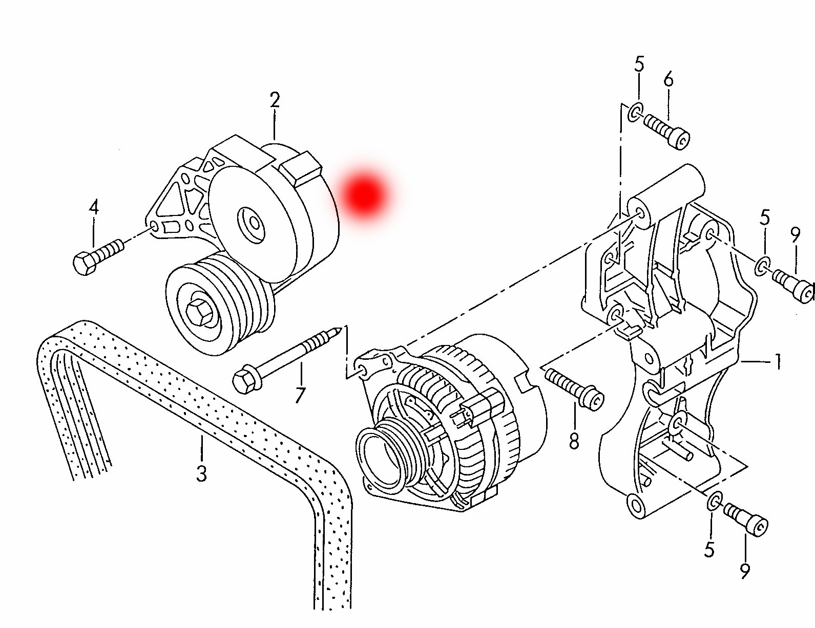 022145299D 022145299A Напряженный ролик для VW BORAI 1J2 2.3 V54MOTION
