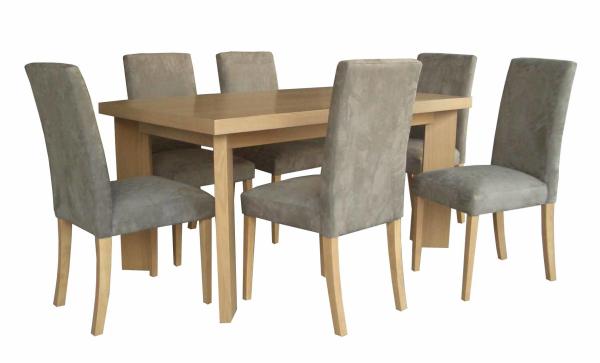Nordic Style Ash Wood Veneer Uphostery Hotel Dining Table With Six Chair