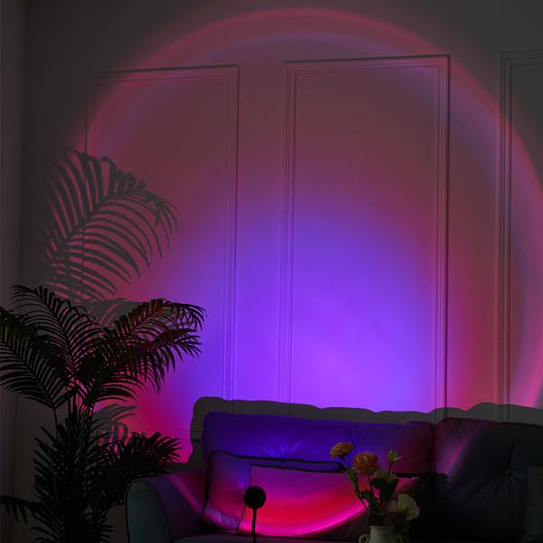 Led Atmosphere Halo Light Romantic Rainbow Sunset Projector Light Robot Night Light LED Projection Lamp Sunset Lamp For