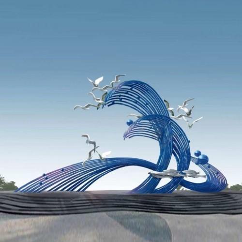 Glossy Famous Art Modern Abstract Metal Sculptures For Outdoor Ornament